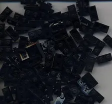 LEGO x 80 Black Plate 1 x 2 3023