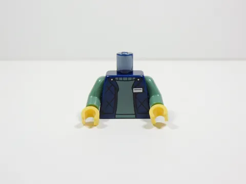 LEGO Sand Green w/ Dark Blue Printed Vest Torso Minifig I12