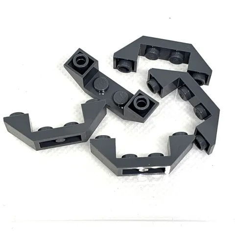 LEGO Parts - Dark Bluish Gray Slope, Inverted 45 4 x 1 Double - No 32802 - QTY 5