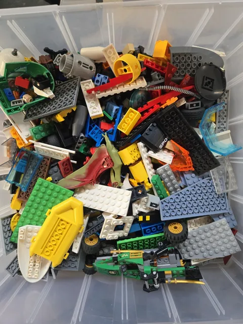 LEGO Bulk Lot Mixed Bricks, Plates & Parts Multicolor Plastic in Storage Box