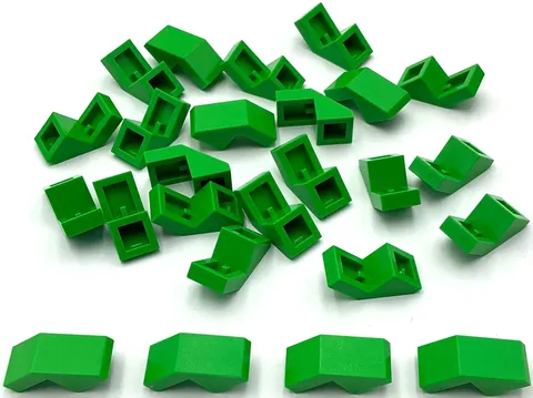 Lego 25 New Bright Green Slopes Sloped 45 2 x 1 with Cutout without Stud Parts