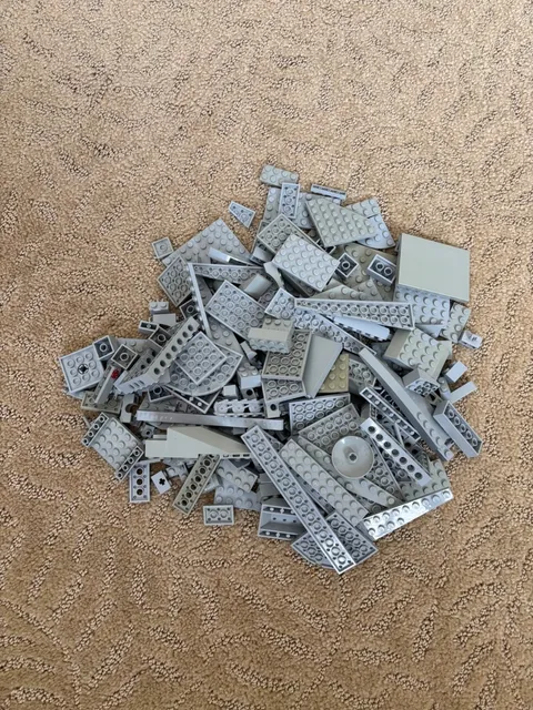 200 Random Gray Lego Pieces