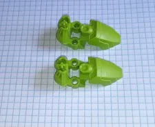 2 Bionicle Lego 87797 Lime Green Foot Feet Hero Factory w/ Axle Retired WYSIWYG