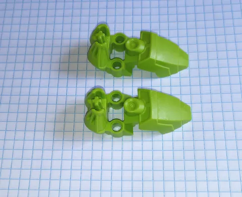 2 Bionicle Lego 87797 Lime Green Foot Feet Hero Factory w/ Axle Retired WYSIWYG