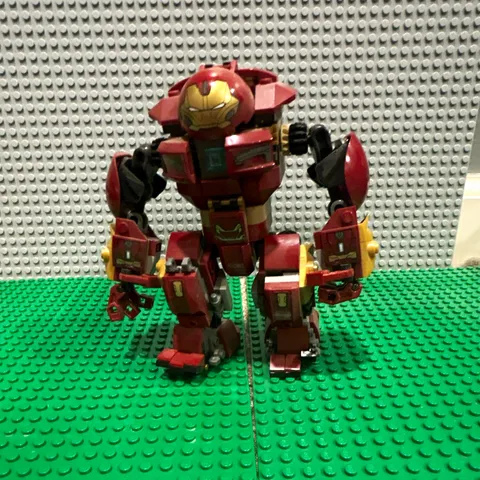 LEGO Iron Man Custom Build Mech Figure, Red & Gold Colors, Plastic Material