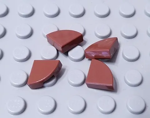LEGO New Lot of 4 Reddish Brown 1x1 Round Corner Tile Pieces