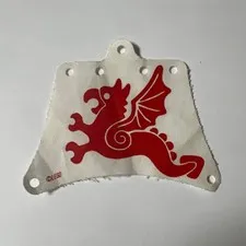 LEGO - White Cloth Sail 12 x 10 with Red Flying Dragon Pattern