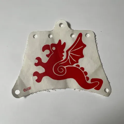 LEGO - White Cloth Sail 12 x 10 with Red Flying Dragon Pattern