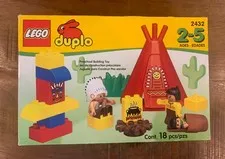 Vintage Lego Duplo Big Chief Native American Camp Village Teepee Set 2432