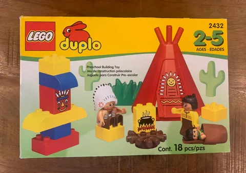 Vintage Lego Duplo Big Chief Native American Camp Village Teepee Set 2432