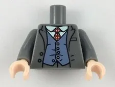 LEGO® Part 973pb3239c01 - Torso Jacket, White Shirt, Red Tie with White Spots