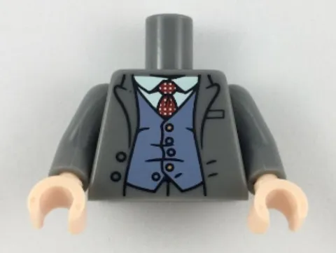 LEGO® Part 973pb3239c01 - Torso Jacket, White Shirt, Red Tie with White Spots