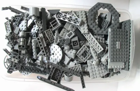 Lego Bricks, Bulk Lot, 3 pounds of Gray  - from various sets