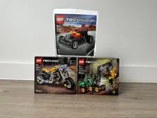 LEGO Technic 42225, 42218, 30735 John Deer harvester, Yellow Motorcycle