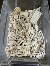 LEGO Bulk Lot, Brick & Plate Pieces Mixed 3.15 lbs of White Color Sorted Pieces