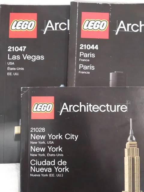 Lego Architecture instruction manual Paris 21044 Las Vegas 21047 New York City