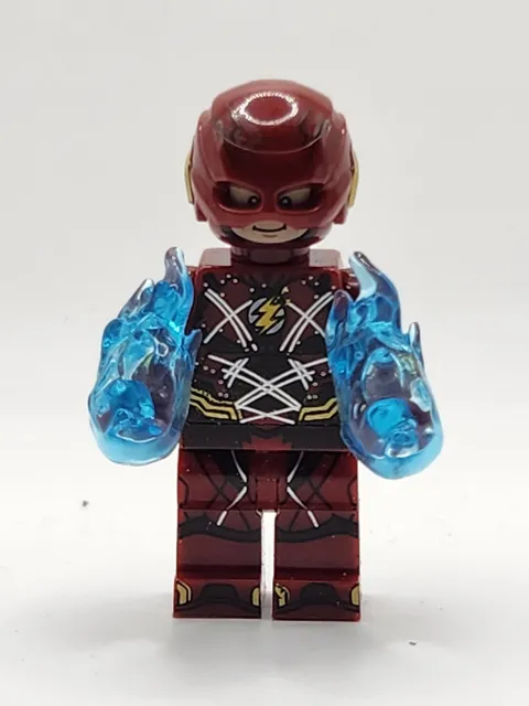 The Flash Custom Minifigure DC Superhero Blue Lightning Effects Compatible Figur