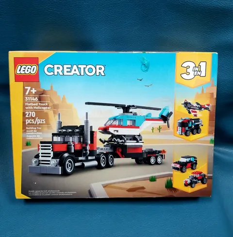 LEGO Sealed New Creator 31146 Flatbed Truck with Helicopter 3-in-1 Set