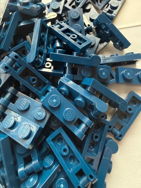 LEGO-NEW-#60478-DARK BLUE-1 X 2 PLATE MODIFIED W/BAR HANDLE ON END-25 PIECES