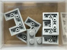 LEGO Parts - Light Bluish Gray Plate 2 x 3 with 1 x 1 Cutout - No 73831 - QTY 5
