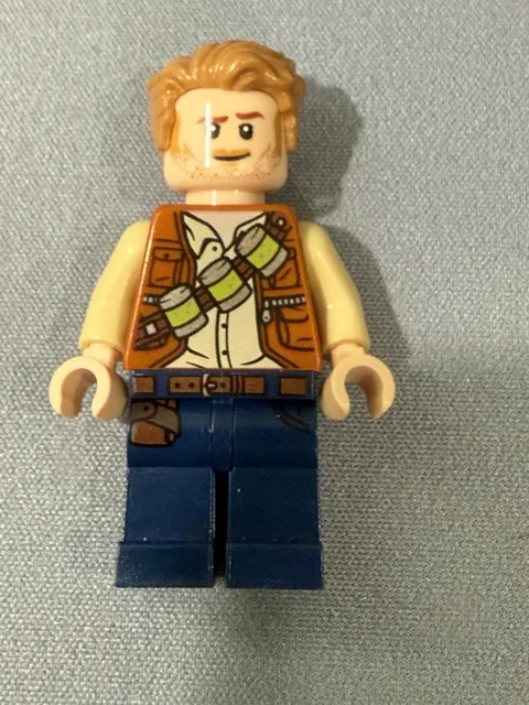 Lego Minifigure - Owen Grady - Lime Canisters Jurassic World: jw066 E37