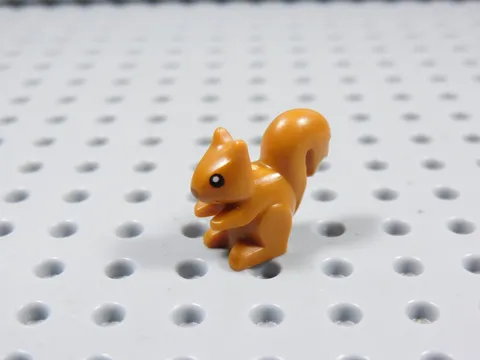 LEGO Dark Orange Squirrel Animal Minifig Black Eyes White Pupils BJ