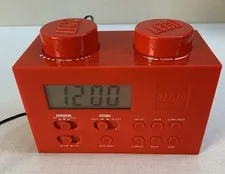Lego Red Brick Portable Alarm Clock AM/FM Radio LG11000 WORKING w ADAPTER