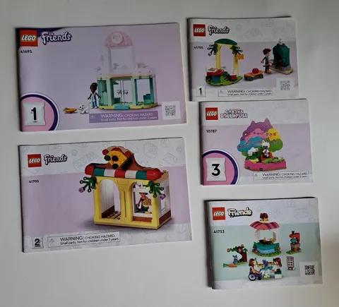 Lego Friends Instruction Booklet Manual Lot +5 # 10787 41695 41705 41705 41753