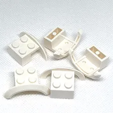 LEGO Parts - White Vehicle, Mudguard 4 x 2 1/2 x 1 - No 98282 - QTY 5