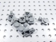 LEGO Lot of 8 Dark Bluish Gray 1x1 Modified Plats w/ Horizontal Clip on Side BD