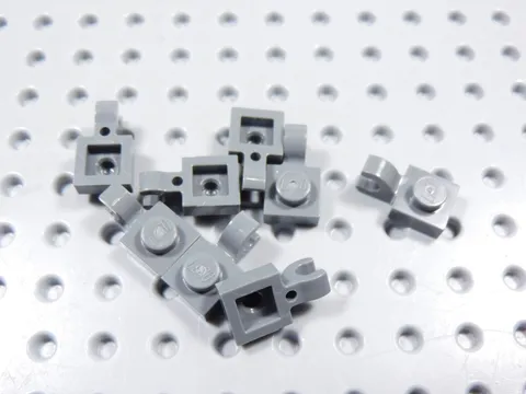 LEGO Lot of 8 Dark Bluish Gray 1x1 Modified Plats w/ Horizontal Clip on Side BD