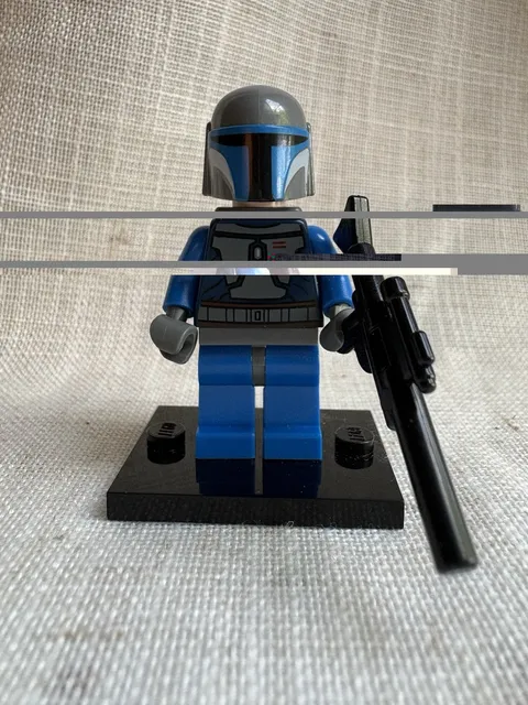 LEGO Mandalorian Death Watch Warrior Minifigure - sw0296 (w/ Blaster & Base)