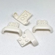 LEGO Parts - White Vehicle, Mudguard 4 x 3 x 1 Arch Curved - No 28326 - QTY 4