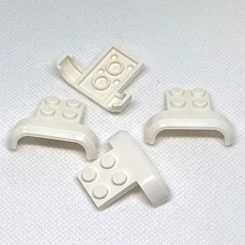 LEGO Parts - White Vehicle, Mudguard 4 x 3 x 1 Arch Curved - No 28326 - QTY 4