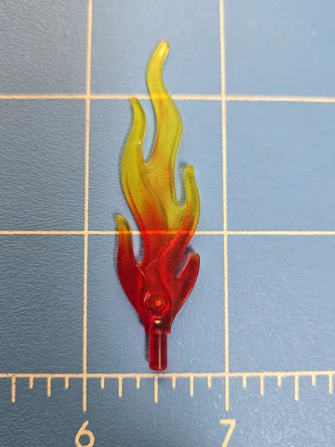 LEGO Wave Rounded Large FLAME Marbled Transparent Yellow Red set 4 inv PD6-20