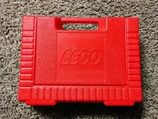 Vintage 1985 Lego Bin RED Plastic Storage Container Case Carry Box
