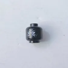 LEGO - Minifig, Head Mask with Flat Silver Lines and White Eyes Pattern - Black