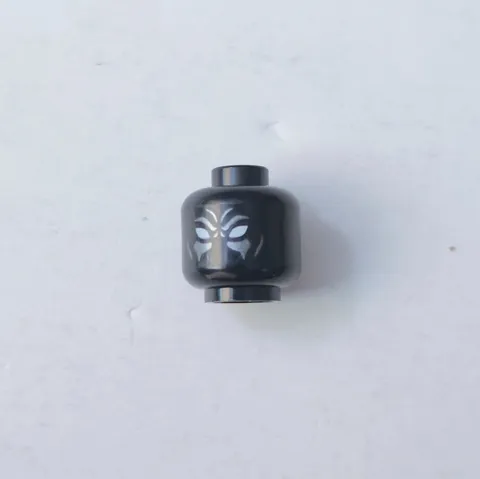 LEGO - Minifig, Head Mask with Flat Silver Lines and White Eyes Pattern - Black