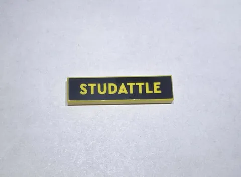 Lego 1x4 Black & Yellow Sign Tile Studattle City New Printed 240