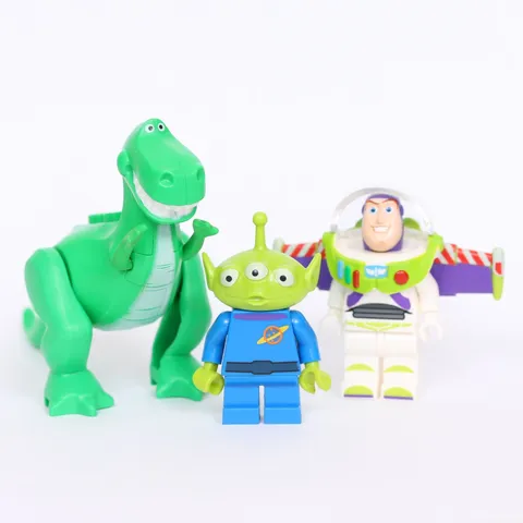 3x LEGO Toy Story Minifigures Buzz Lightyear, Rex Dinosaur & Alien Martian 7598