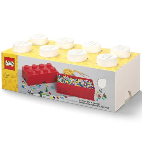 LEGO Storage Brick White 8 Knob Container Organizer Box Holds 1600 Blocks