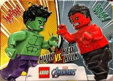 LEGO Marvel Avengers: Hulk vs. Red Hulk Minifigures with Collectible Metal Tin
