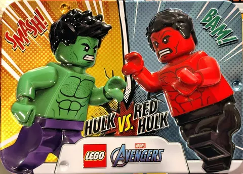 LEGO Marvel Avengers: Hulk vs. Red Hulk Minifigures with Collectible Metal Tin