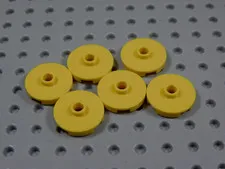 LEGO Lot of 6 Yellow Round 2x2 Smooth Plates w/ Open Stud BM
