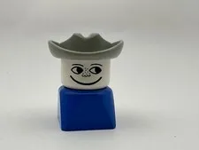 Vintage Lego Duplo Farm Hand Cowboy Figure