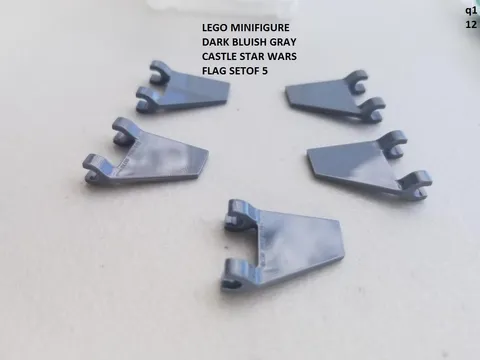 LEGO Minifigure Dark Bluish Gray Castle Star Wars Flag Set of 5