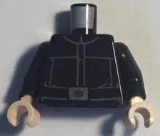 LEGO Black Torso SW Imperial Crew Uniform Jumpsuit, Wide Belt, and Large Silver