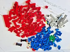 LEGO MIXED LOT RED, BLUE, GRAY, BLACK, SPECIAL PIECES