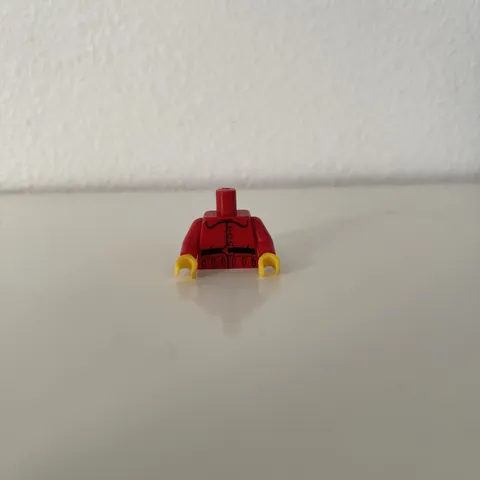 LEGO Minifigure Torso Red Gold Buttons Black Belt Yellow Hands