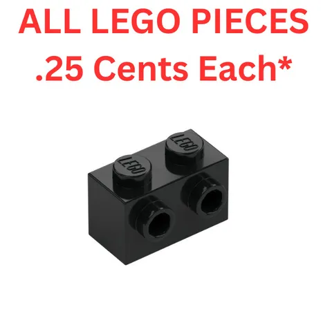 LEGO Brick 1x2 Studs One Side Black 11211 - Genuine LEGO Parts Pieces Bulk
